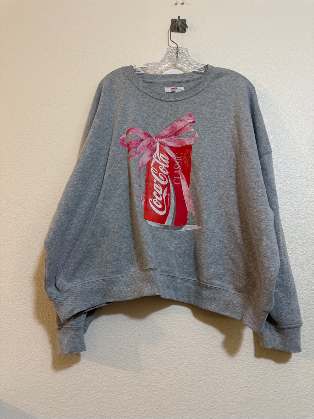 Coca Cola Graphic Grey Crewneck Sweatshirt Size XXL